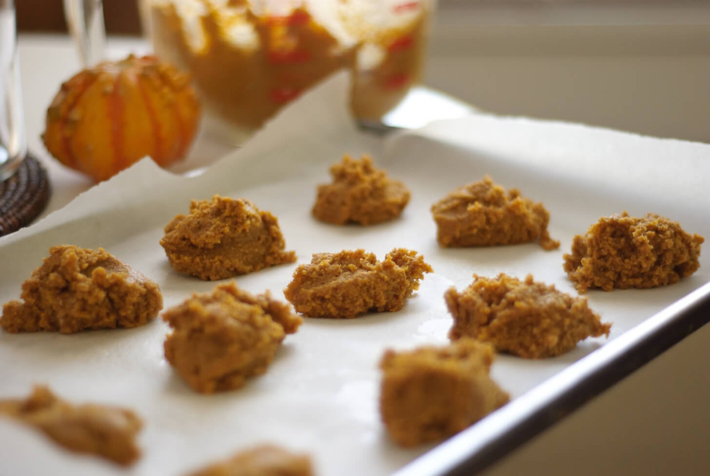 pumpkin cookies ready to go in the oven pumpkin cookies ready to go in the oven