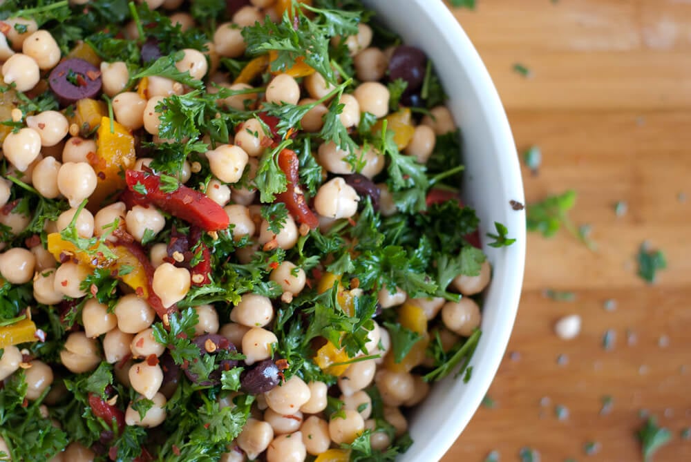 chickpea salad close-up chickpea salad close-up