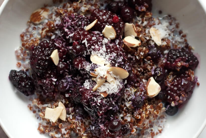 breakfast quinoa with blackberries, blueberries and balsamic vinegar breakfast quinoa with blackberries, blueberries and balsamic vinegar