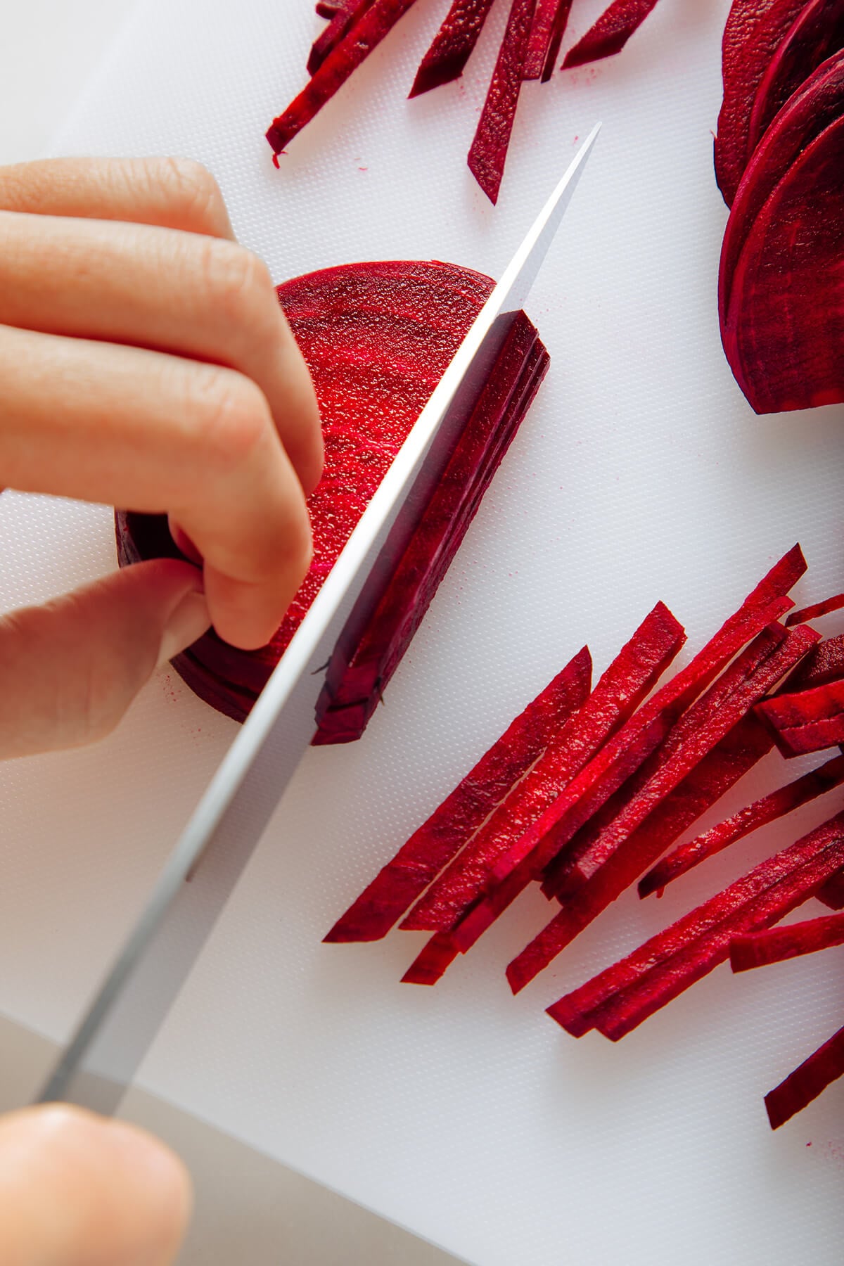 thinly sliced beets