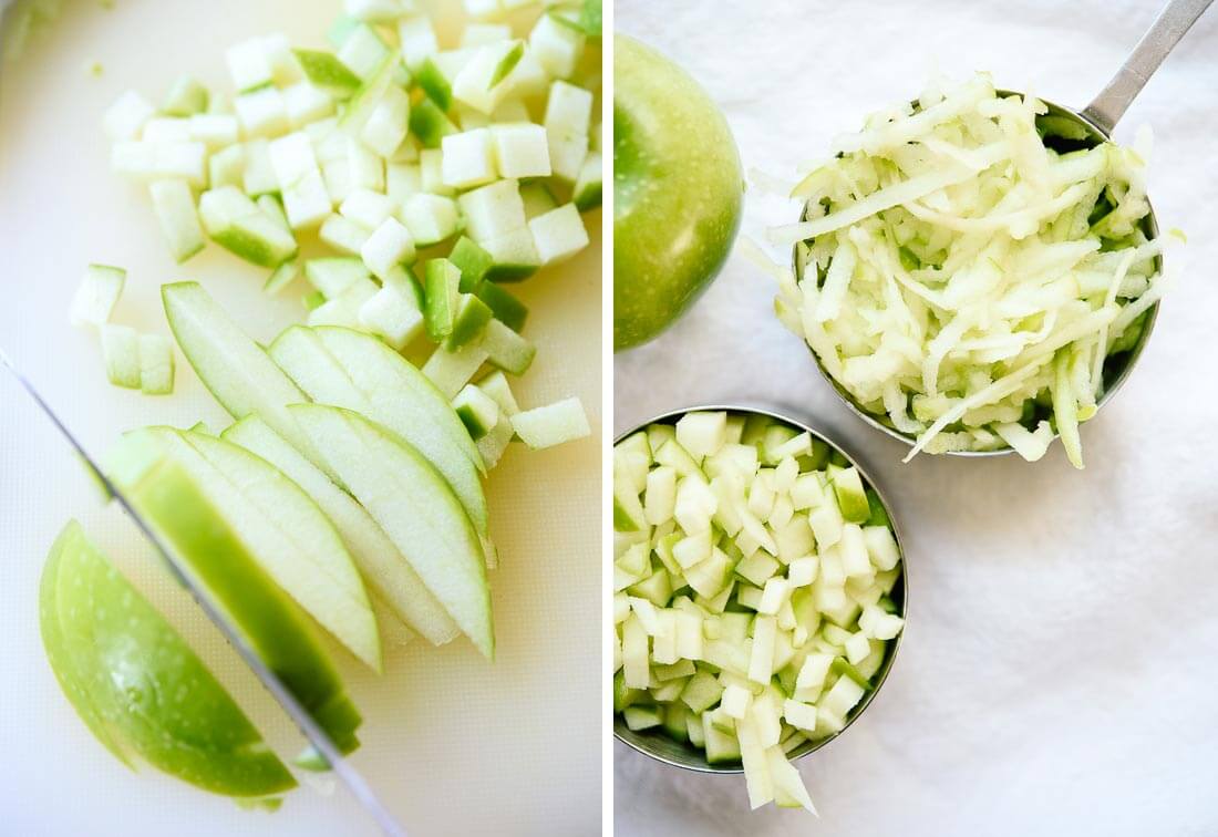 chopped apples