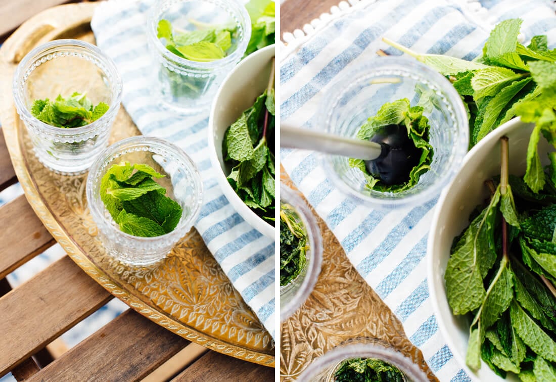 fresh mint muddled