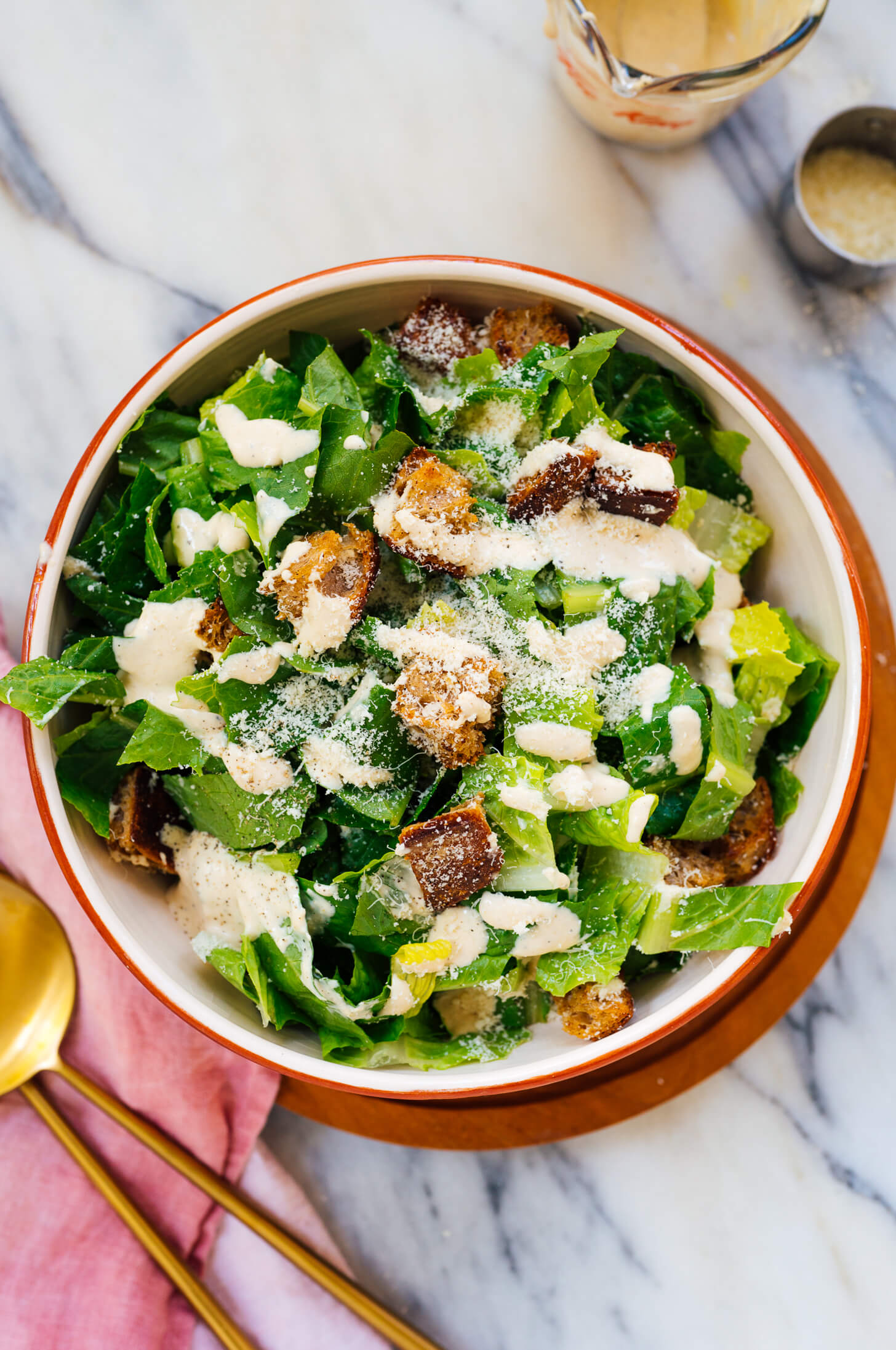 Caesar salad in bowl